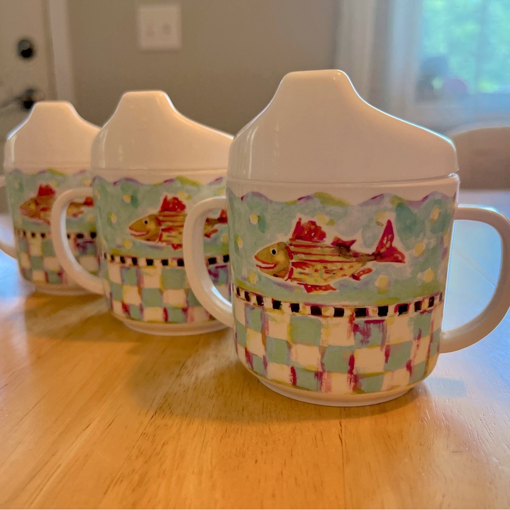 Mackenzie-Childs Fish Collection Sippy Cups